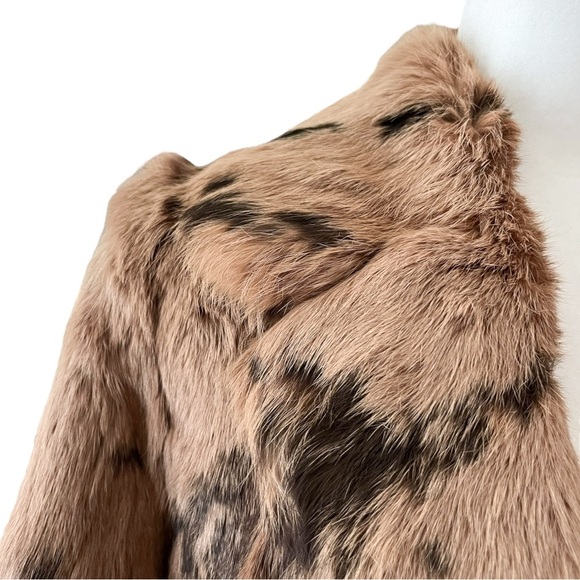 Women's Tan and Brown Fur Jacket - Picture 10 of 14